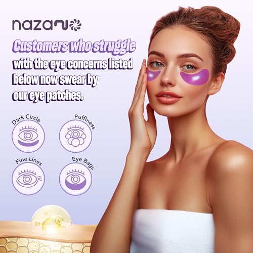 Image of NAZANO Under Eye Patches - 60 Pack Eye Masks | for Puffy Eyes, Dark Circles, Bags & Wrinkles with Collagen & Hyaluronic Acid - Eye Care Pads for Daily Skincare (Purple)