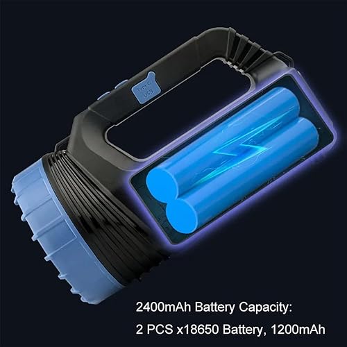 Miniatura 4 de Linterna recargable LED solar de mano, luces de inundación LED recargables con luz lateral e indicador de carga, para falla de energía en el hogar,