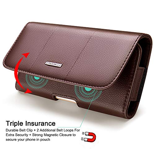 nuoku Holster for Galaxy S23, S22, S21, S20, S10, S9, A10e, A01, Note 10, Cell Phone Belt Clip Holster Pouch Carrying Holder Cover (Fits Samsung Phone with Otterbox Commuter Case)