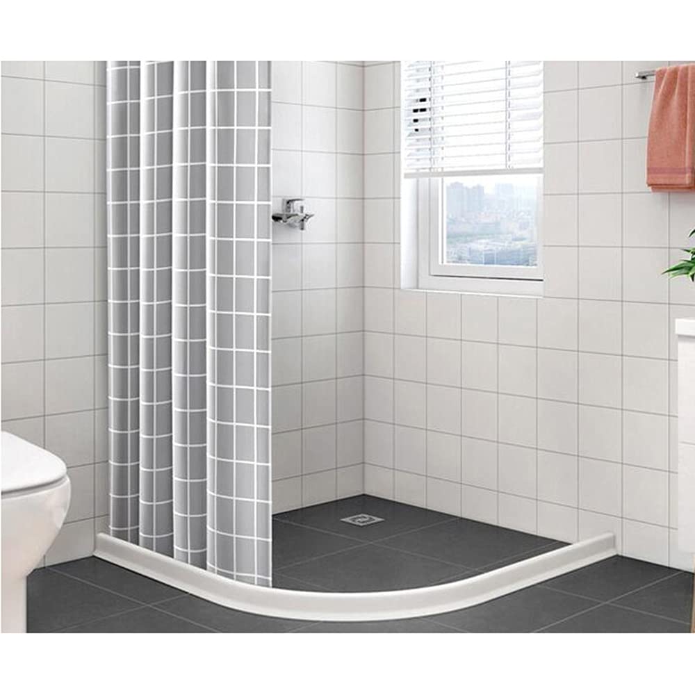 Guarnizione in silicone per pavimento e bagno, 4 misure, guarnizione per porta dello schermo, striscia per doccia impedisce il trabocco dell'acqua, striscia impermeabile autoadesiva e pieghevole