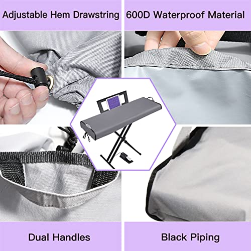Piano Keyboard Cover 88 Keys - Zipper Music Stand Opening Waterproof Thickness & Durable Digital Piano Cover For 88 Key With Handles Adjustable Drawstring For Digital Electric Piano #TOP3