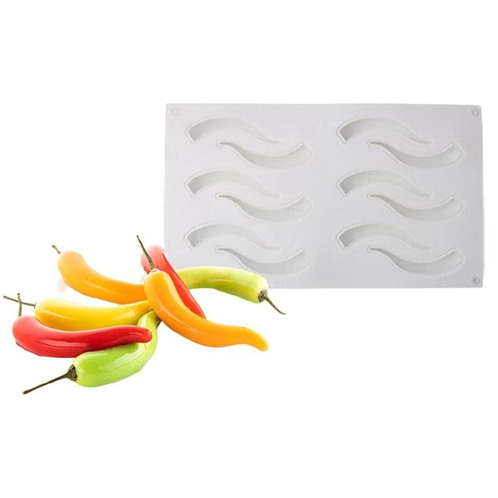 Fondant Silicone Mold Mousse Cakes Molds Chili Pepper Shaped Dessert Bakeware Moulds for Dessert Pastry Pudding Chili Shaped Cake Mold