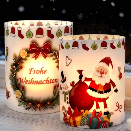 12 Stück Windlichter Tischdeko Weihnachten, Frohe Weihnachten...