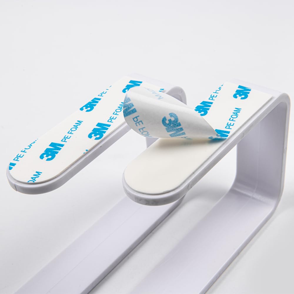 Black Curtain Holdbacks Plastics Self Adhesive Drapery Curtain Tiebacks Curtain Holders Curtain Hooks Window Treatment Holdbacks for Home Curtain Decor (Plastic white)