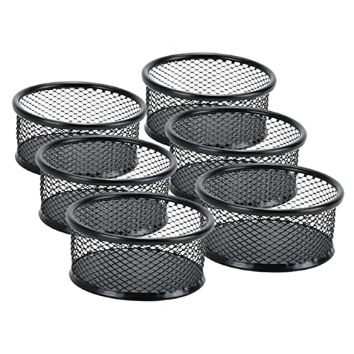 SHOWERORO Mesh Paper Clip Holder Set, 6 Pcs Iron Organizer for Desk