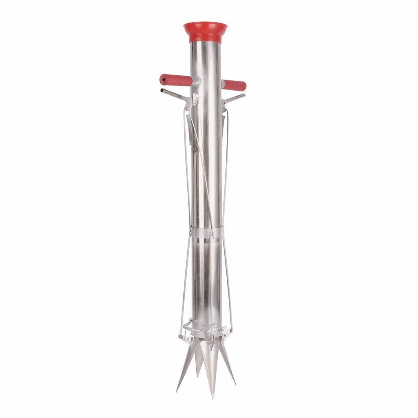 Gemüsepflanzer Pflanzstab Umpflanzgerät Pflanzrohr Ergonomisch mit Langer Stielkonstruktion aus Edelstahl Und, Klein, Verdickter Edelstahl, Doppelter Griff, Fußpedal, Klein, Pflanzmaschine