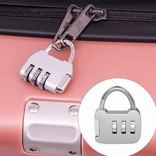 Image of NUDFSY 3 Pcs Number Lock, Small Combination Padlock 3 Digit TSA Locks For Luggage, Gym Lock Locker For Door Travel Suitcases Small Lock Case Pantries Cabinets,Multicolour