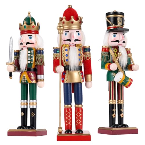 Tpudn 3pc Weihnachten Nussknacker Soldat 30cm Holz Nussknacker...