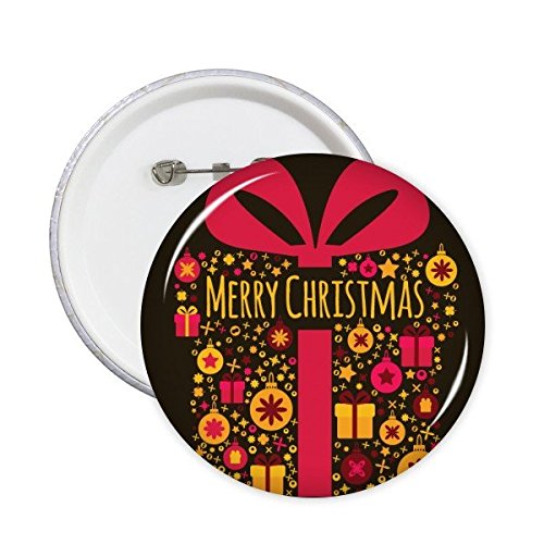 Badge Joyeux Noël XXL rond motif illustration idée cadeau invité réveillon