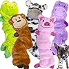 Jalousie 5 pack dog bungee stretch toy squeaky dog crinkle chew toy stuffingless crinkle paper body no mess sealed stuffed squeaky head interactive play dog crinkle paper sound toy value bundle  urban country home decor