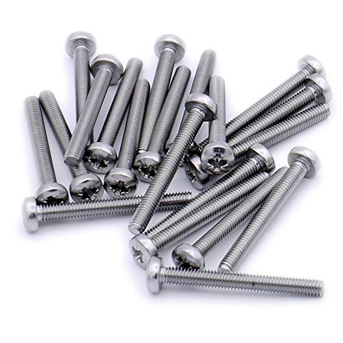 M4 (4 mm x 60 mm) Tornillo para máquina Pozi (tornillo), acero inoxidable (A2) (paquete de 20) Cover