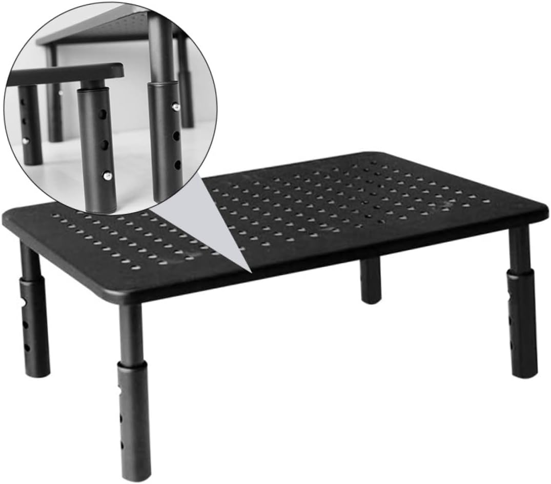 ARTIBETTER Adjustable Computer Monitor Stand Riser with Storage Shelf Height Adjustable Desk Organizer for Pc Laptop Home Office and Gaming Setup Non-Slip Elevated Monitor Shelf
