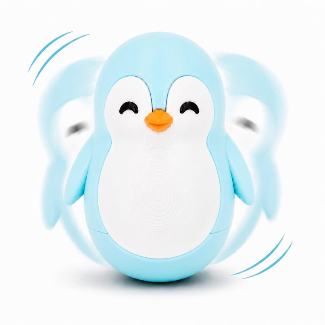 Roly Poly Penguin Wobbler | Cute Self-Righting Penguin Desk Toy | Stress Relief Fidget Toy | Mini Penguin Collectible | Office Desk Decor & Gift (Macaroon Pink, 1 pc) — Amazon image 10
