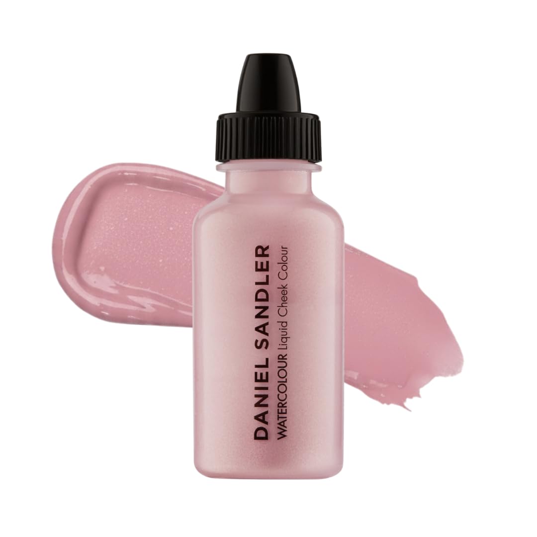 Daniel Sandler WATERCOLOUR LIQUID ILLUMINATOR 'ICING' 15ml – Liquid Shimmer Makeup, Highlighter – Oil-Free, Lightweight, Buildable & Long-Lasting for Cheeks, Lips