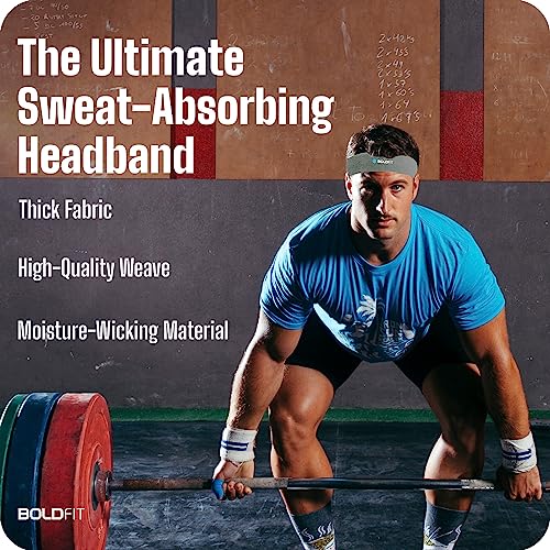 Boldfit Gym Headband for Men and Women - Sports Headband for Workout & Running, Breathable, Non-Slip Sweat Head Bands for Long Hair (Grey) 3 51G6lYApzNL