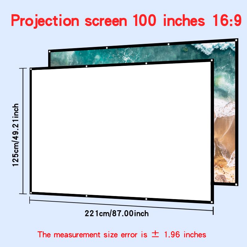 Pantalla de proyección plegable de 100 pulgadas miniatura 2