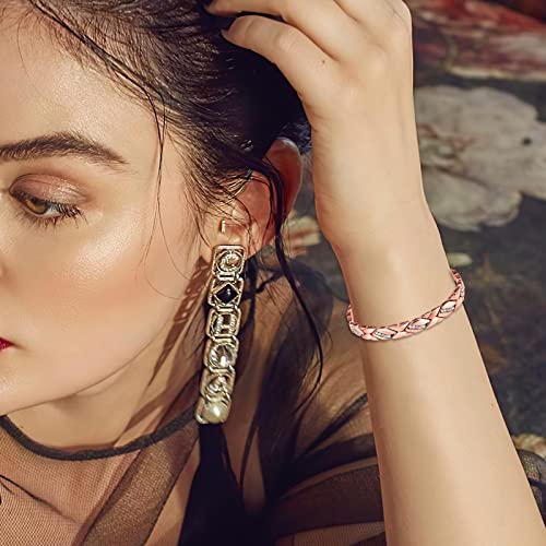 Copper Bracelet for Women Pure Copper Crystal Bracelets Link Chain Charm Christmas Jewelry Gift 3500 Gauss with Adjust Tool2