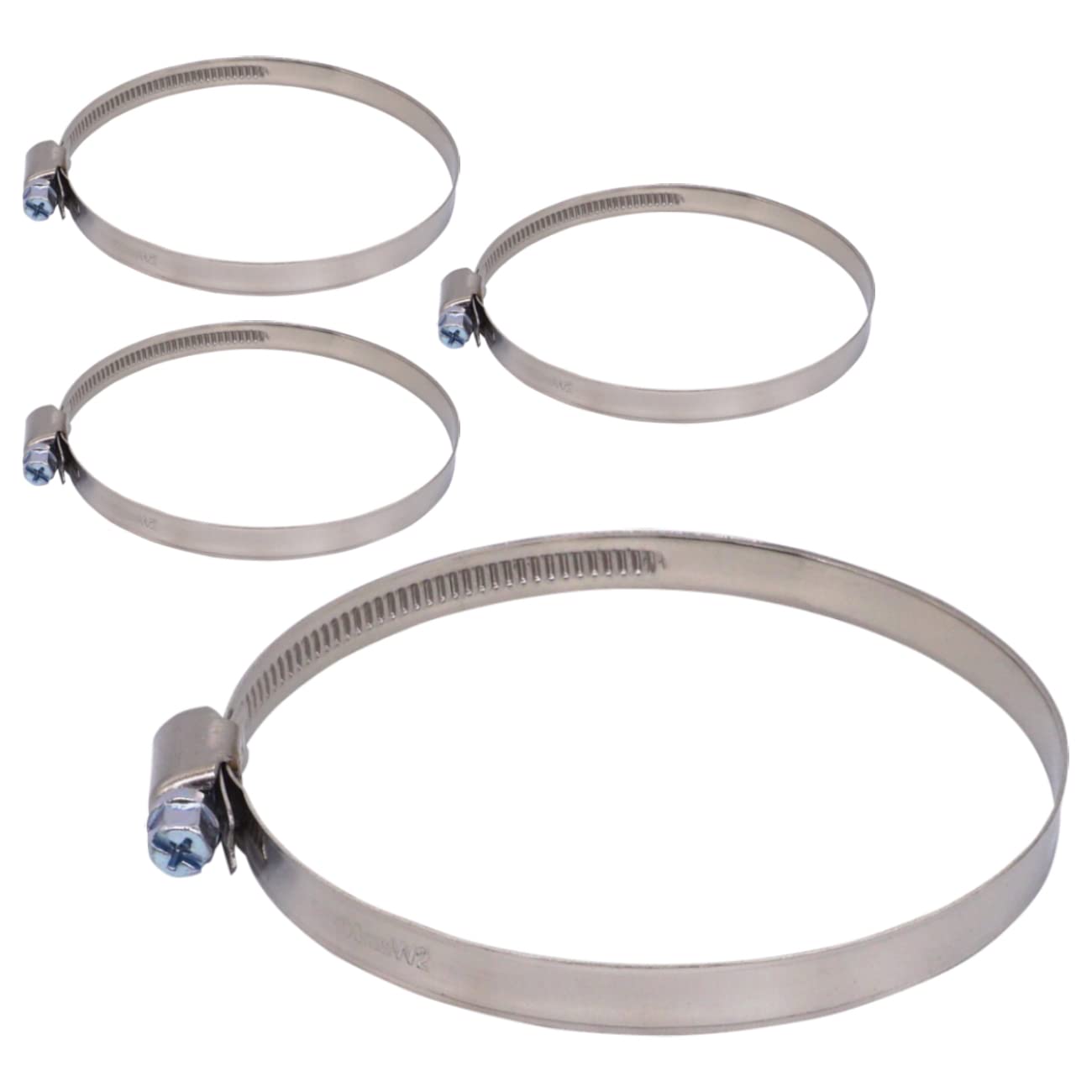 SKIR'CO(Pack of 4 pcs) Stainless Steel Adjustable Hose Clamps 80-100 mm, Hose Clips, Pipe Tube Clamp (4 pcs)