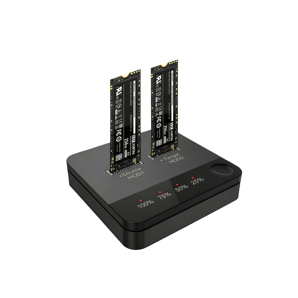 XUMIUZIY Kloner Dysków SSD M.2 Serial ATA — Obudowa z podwójną kieszenią Powielacza M.2