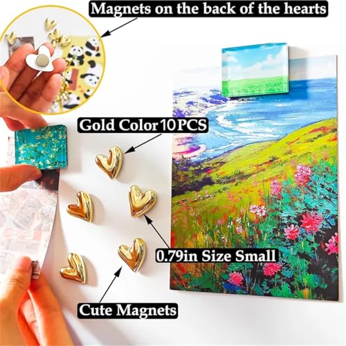 10 imanes decorativos en forma de corazón para nevera miniatura 5