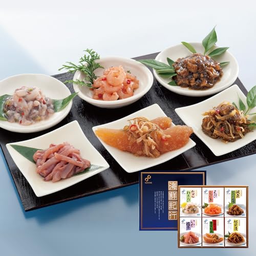 【函館布目】布目海鮮紀行 150g箱 6点セット たこわさび えびジャン辛 帆立とろろ昆布 いか塩辛 本数の子黄金松前 松前漬