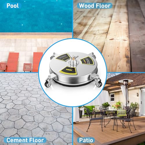 Tirol T28245SS 15 Inch Pressure Washer Surface Cleaner 4000 Psi,4 Wheels Stainless Steel Power Washer Attachment thumb #6