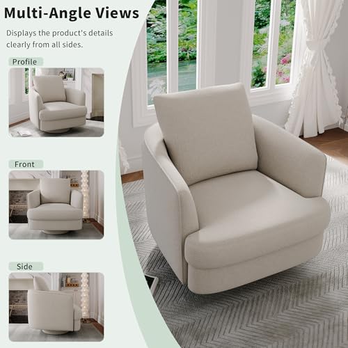 Sillón giratorio moderno tela menta producto único miniatura 4