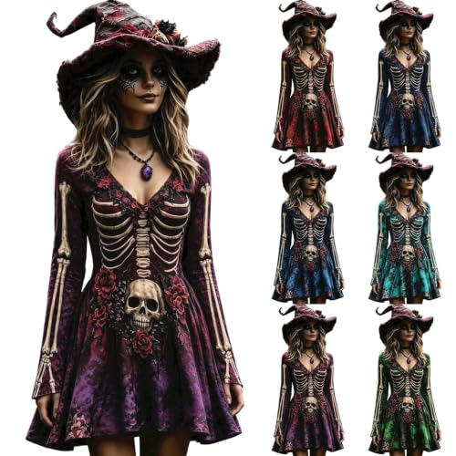 Halloween Dress,Halloween Cosplay Witch Dresses Purple,XL - image 1