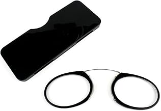 KoKoBin Lunettes pour Lire Sans Branche pour Hommes et Femmes, Mini Portable Pince Nez Lunettes de Lecture Légères(Noir,+1.5)