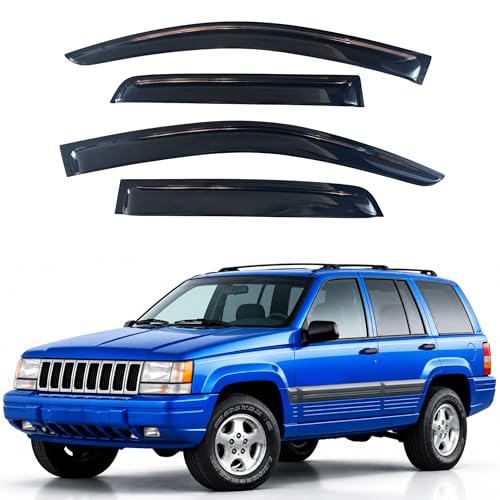 Image of IG Window Visors Fit for 1999-2004 Jeep Grand Cherokee, Out-Channel Rain Guards Vent Wind Deflectors 4PC, Car Accessories for 2004 Ford Ecosport (Brazil)