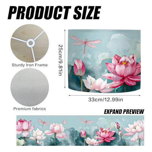 Image of Nuxovilar Lamp Shades Set of 2, 13 inch Top x 13 inch Bottom x 10 inch High (Spider)