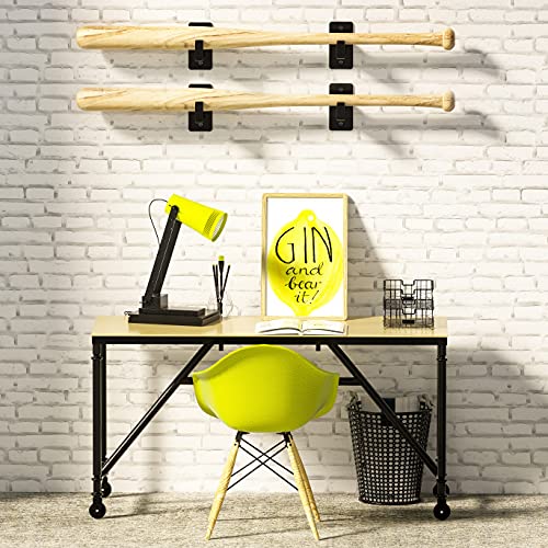 Hikeen 2 Packs Baseball Bat Wall Mount Bat Display Rack Bat Hangers For Wall Bat Wall Holder For Horizontal Display #TOP4