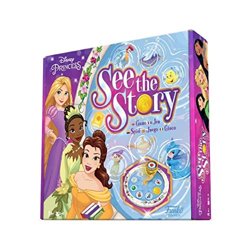 Image of Funko Games Funko Signature - Disney Princess See The Story - ENG /FR /DE /SP /IT Languages - Disney Princesses - Light Strategy Board Game for Children & Adults (Ages 10+) - 2-4 Players - Gift Idea