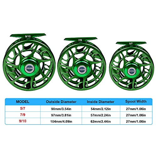 Fly Fishing Reel All-Metal Aluminum Fishing Reel 5/7 7/9 9/10 Fly Reel For All Season Fishing In Freshwater And Saltwater As Sea Fishing, Rivers, Lakes, Etc (Azure, 7/9) #TOP3