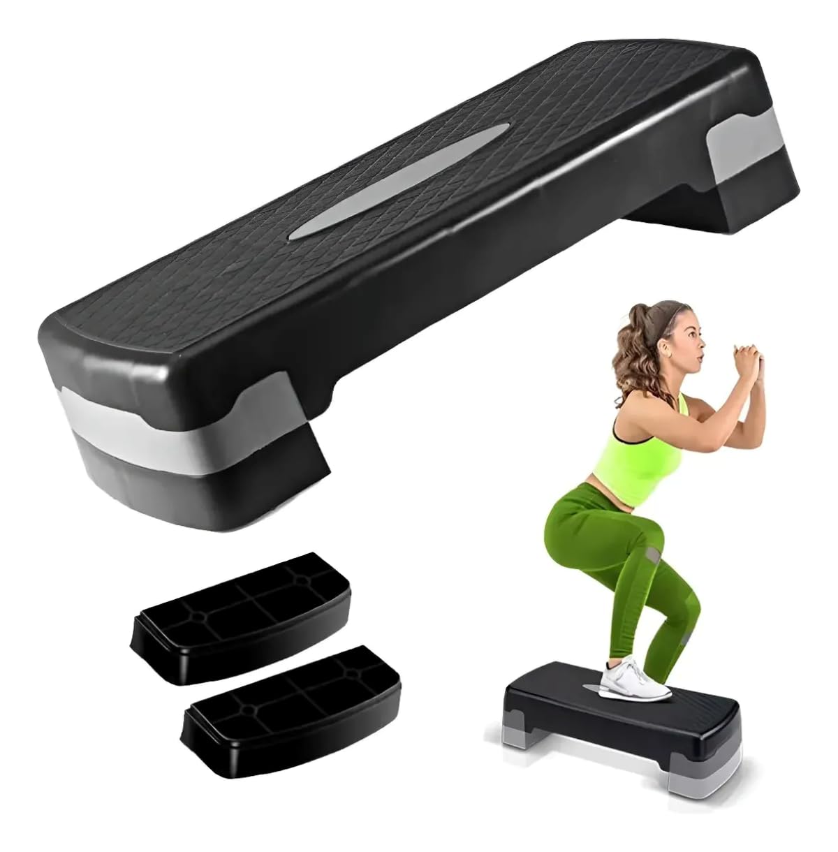 Step Academia Regulável com 2 Níveis de Altura Antiderrapante | Plataforma Step Fitness
