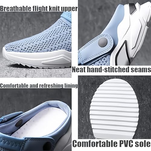Men's Orthopedic Hollow-Out Summer Sandals, Soft Mesh Beach Slippers, with Arch Support Comfortable Slip On Shoes, Lightweight Trail Walking Shoes4
