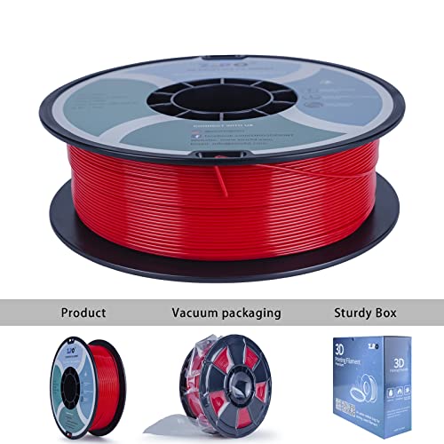 Image of ZIRO 3D Printing Filament, 1.75mm 1KG, Fit for Most FDM Printers, Red | Fit for Most FDM 3D Printer, 1.75mm 1KG Spool, Dimensional Accuracy + /-0.03mm, Colorful PLA FilamenT