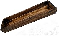 Vista 8 de Bandeja de madera rústica para servir, centro de mesa decorativo para comedor, cafetería, sala de estar, organizador de decoración del hogar