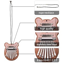 MEIYIDAY Piano à Pouce Kalimba 8 Touches Kalimba Marimba Mini Piano Doigt avec Cordon Portable en Bois Massif Doigt… - Les Beatles, Paul McCartney, John Lennon, RIngo Starr, George Harrison MEIYIDAY Piano à Pouce Kalimba 8 Touches Kalimba Marimba Mini Piano Doigt avec Cordon Portable en Bois Massif Doigt… – Image 3