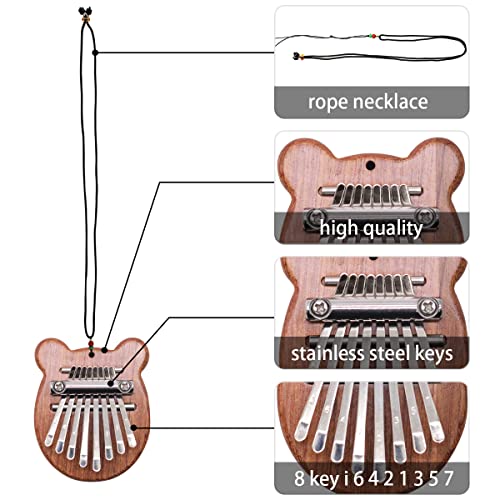 MEIYIDAY Piano à Pouce Kalimba 8 Touches Kalimba Marimba Mini Piano Doigt avec Cordon Portable en Bois Massif Doigt… - Les Beatles, Paul McCartney, John Lennon, RIngo Starr, George Harrison MEIYIDAY Piano à Pouce Kalimba 8 Touches Kalimba Marimba Mini Piano Doigt avec Cordon Portable en Bois Massif Doigt… – Image 4