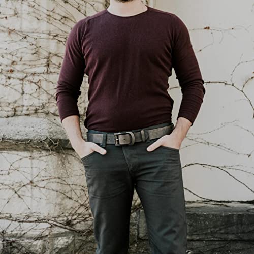 PEGAI Distressed Leather Belt for Men | Rustic Minimalist Handcrafted Leather Belt | Boone4