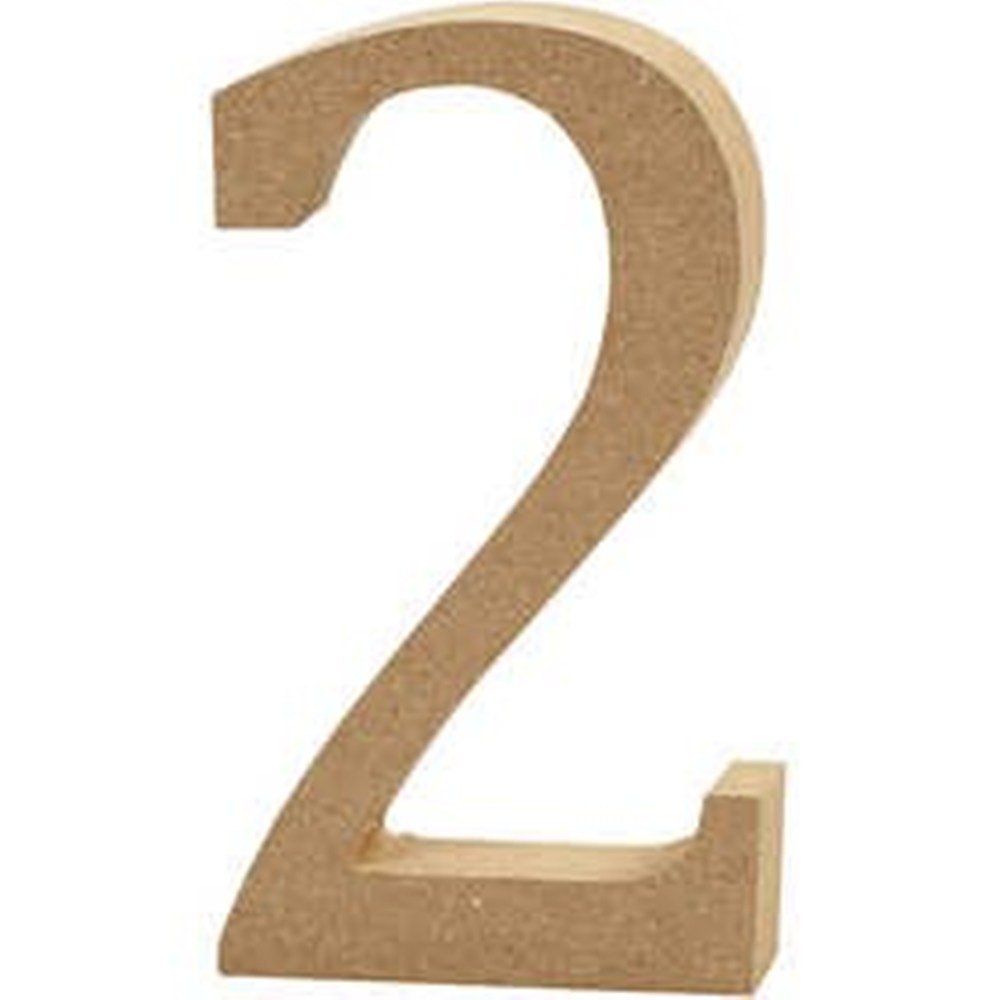 Crafty Capers Number 2 13Cm Large Wooden Mdf Number Shape To Decorate - 2 | Wood Shapes For Crafts