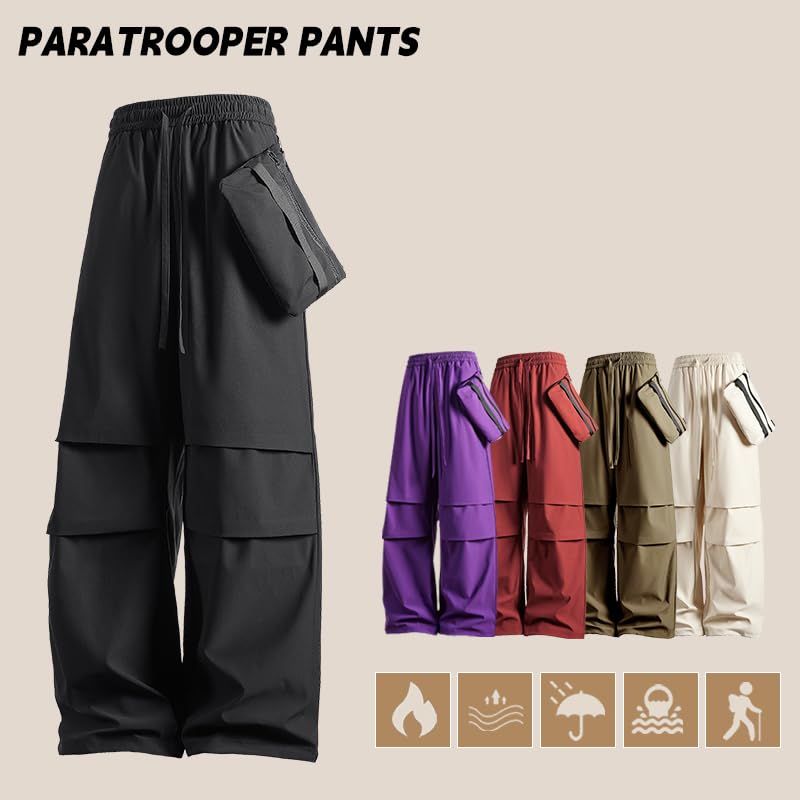 Womens Wide Leg Sweatpants Waterproof Elastic Waist Y2k Cargo Pants Quick Dry Hiking Jogger Pants with Pocket3