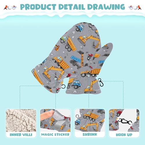 Plaaee Kids Winter Gloves Retro 80s Or 90s Fashion Abstract Warm Ski Gloves Toddler Thermal Knitted Mittens for Boys Girls4