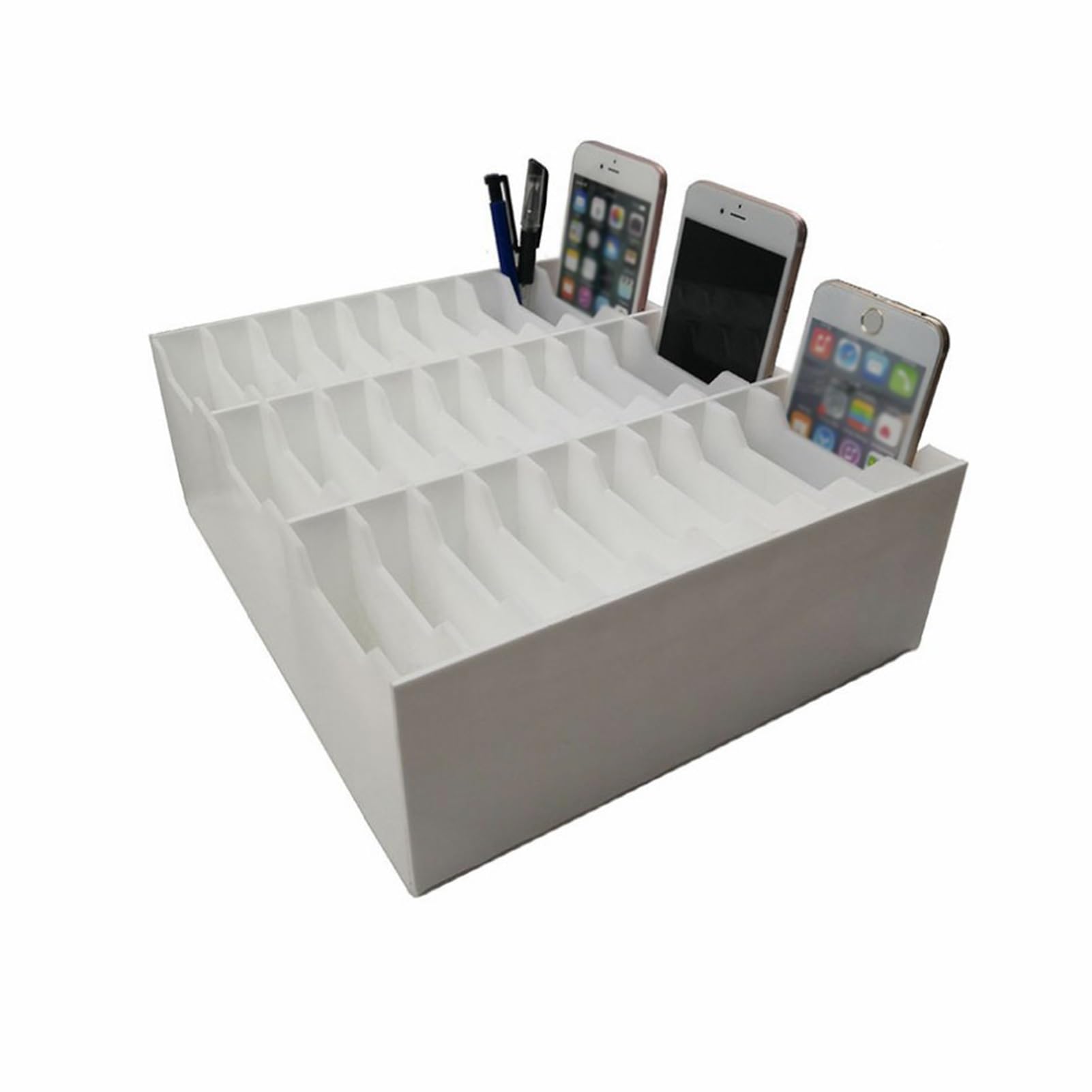 Mobile Phone Storage Cabinet 30-grid Mobile Phone Storage Box Desktop Mobile Phone Storage Cabinet,Open Storage Sturdy and Durable Easy to Clean,Suitable for School Restaurant Office Factory(Color 10)