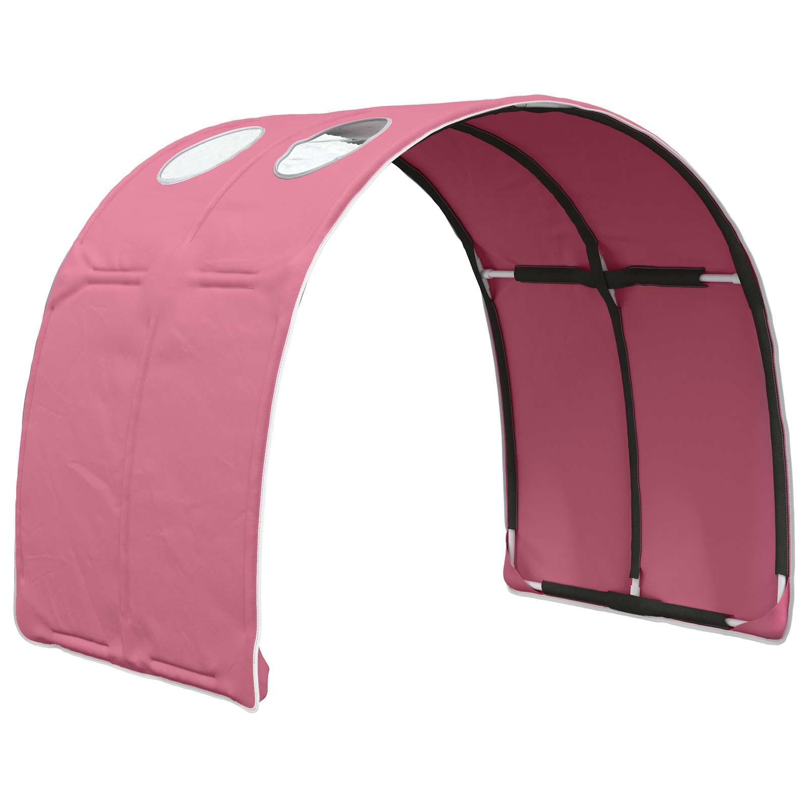 Juego de 2 túneles de cama de poliéster rosa para cama tamaño king, 211 x 67,5 x 2 cm, para dormitorio, interior, accesorios de cama modernos para un efecto de habitación tranquilo y líneas