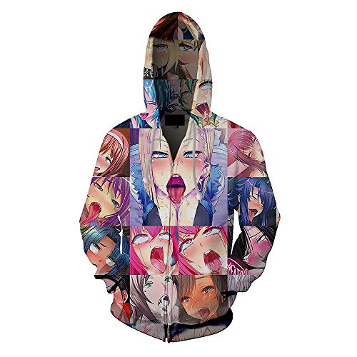 Xinxin Fashion Color Anime 3D Cosplay Cardigan Zip Hoodie/Unisex Adult Red