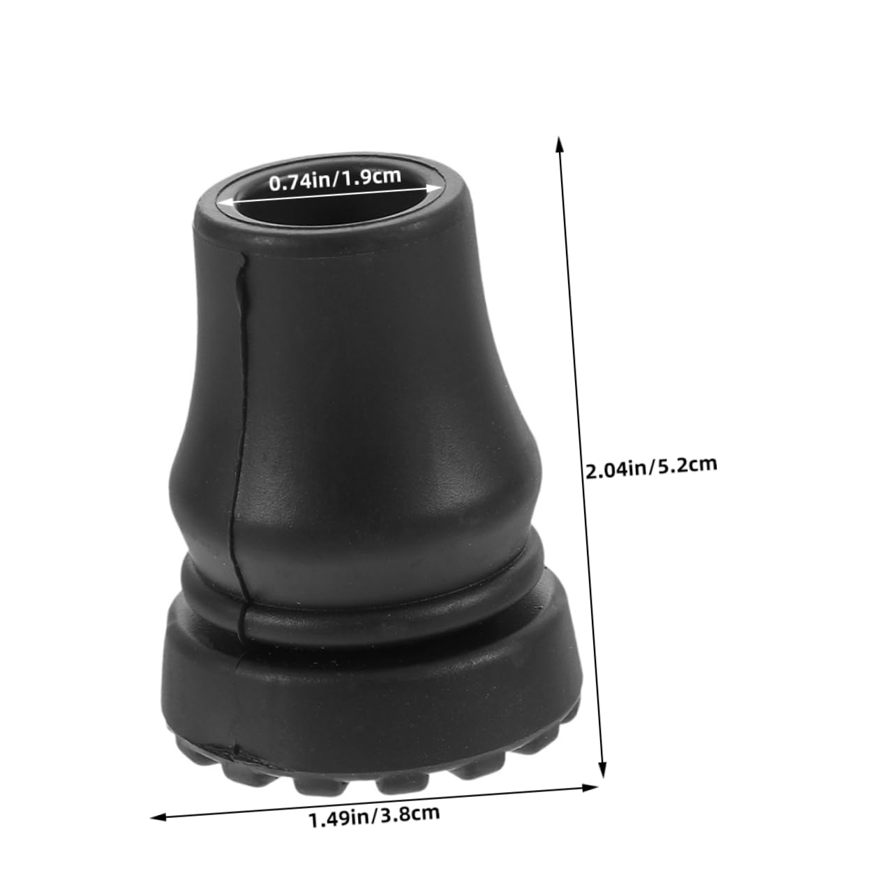 NAMOARLY 4pcs Trekking Pole Cover Walker Accessories Cane Grip Replacement Heavy Duty Cane Tips Walking Hiking Stick Tips Walking Stick Protectors Non Slip Cane Tips Rubber Black