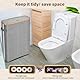 Toilettenpapier Aufbewahrung Korb mit Deckel, 47L Bambus Toilet Paper Organizer Badezimmer Organizer, Sichtbarkeit Klorollenaufbewahrung mit Griff & Füße Aufbewahrung für 16-24 Rollen
