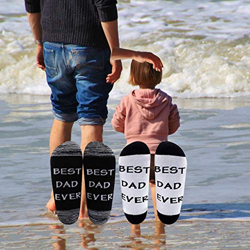 LEVLO Gift for Dad Best Dad Ever Socks Father's Day Gift for Him Dad's Birthday Present for Step Dad4